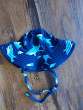 NEW Hanna Andersson Sunblock Swim Hat 0-3 mos. Oeko-Tex. Blue Sharks.