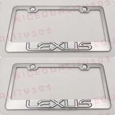 2x 3d Lexus F Sport Stainless Steel Chrome Finished License Plate Frame 2x 3d Lexus F Sport Stainless Steel Chrome Finished License Plate Frame