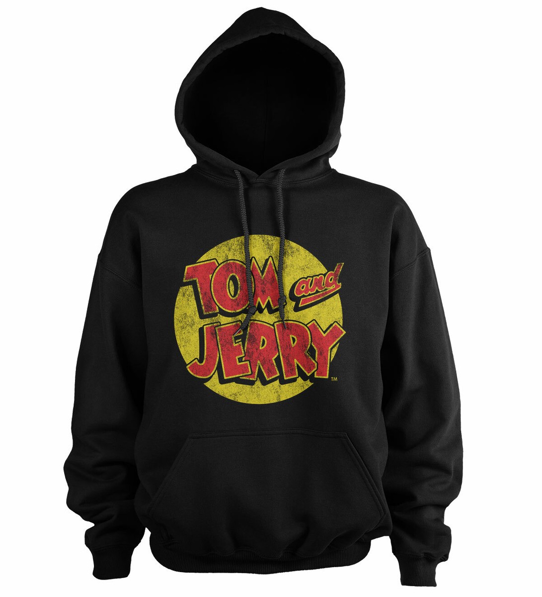 Officially Licensed Tom Jerry Washed Logo Hoodie S-XXL Sizes