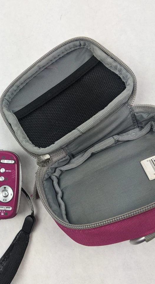 Vintage Case Logic Small  Zip Up Camera Case Hard top case-canvas look ~ Pink ~  - Image 2 of 2