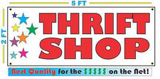 THRIFT SHOP w Multi Colored Stars Banner Sign 2x5