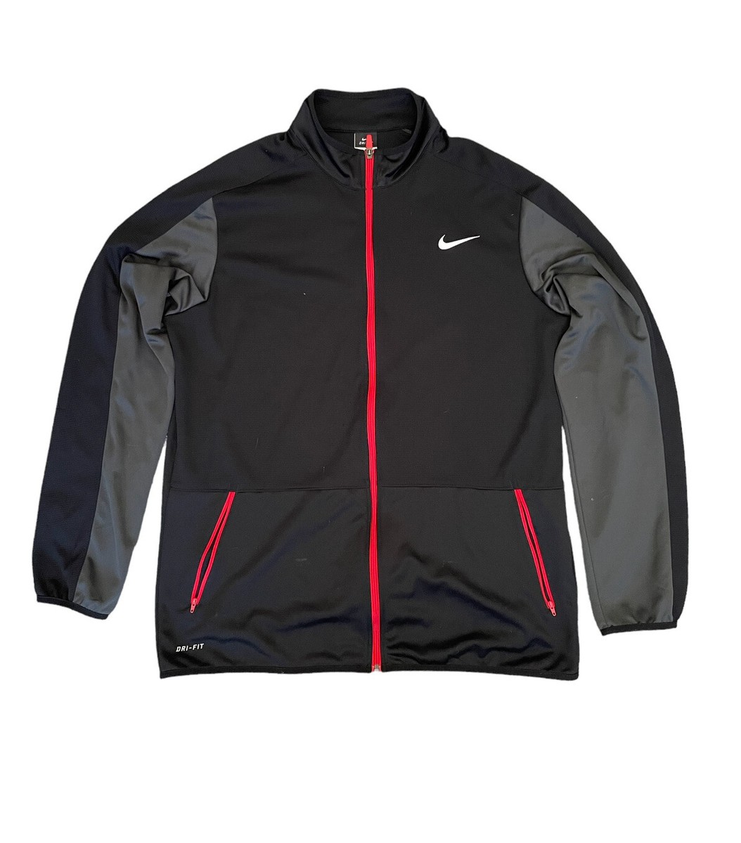 Nike Rivalry Jacket Red Grey Black 682979-061 Size XL Full Zip