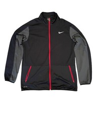 Nike Rivalry Jacket Red Grey Black 682979-061 Size XL Full Zip Lightweight Long