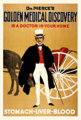 Quack medical poster of the self promoting doctor Dr Pierce This ''- Old Photo