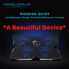 Gaming Laptop Cooling Pad Notebook Cooler Stand with Four Fans 2 USB Ports LED