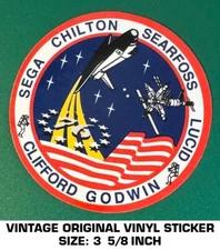 NASA STS-76 STICKER DECAL SEGA CHILTON SEARFOSS CLIFFORD GODWIN LUCID - VINTAGE