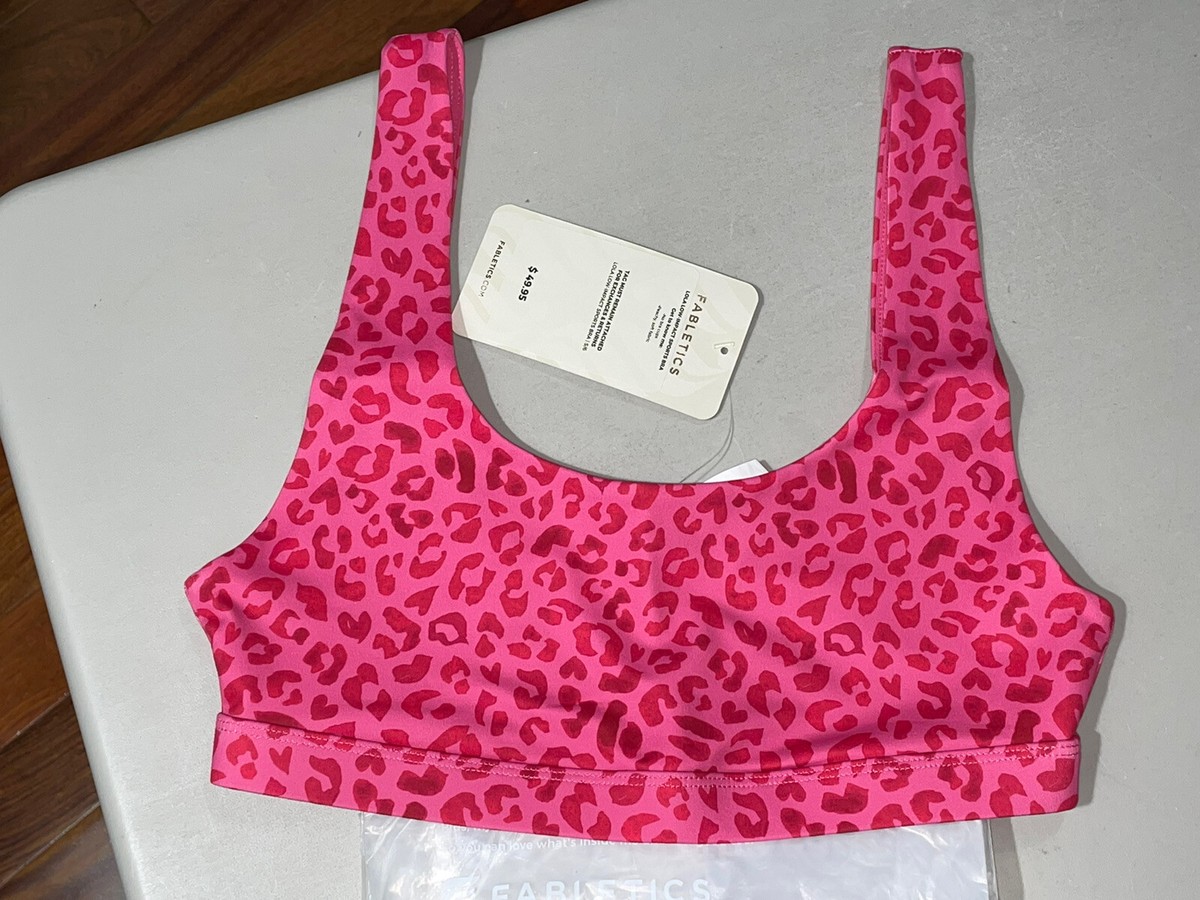 Fabletics Women's Lola Low Impact Sports Bra Leopard Kiss Size Small