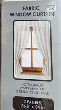 Bed Bath & Beyond curtain Rod Pocket,1- Green and 1-Cream 36" X 54" New Lot-2