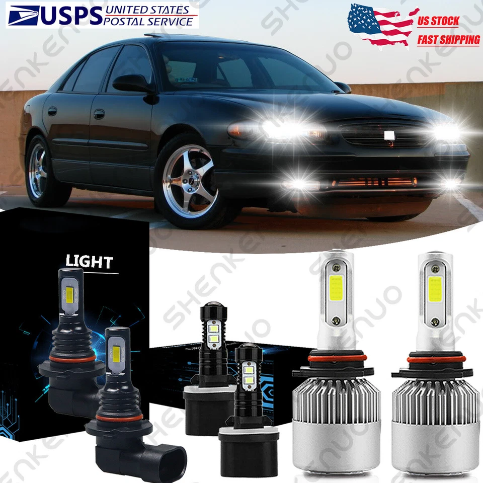 For Buick Century/Regal 1997-2005 White Combo LED Headlight + Fog lamp Blubs 6X - Image 2 of 4