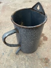 Ancien Pot/Broc A Lavement Emaillé Ancienne Fontaine Tôle Emaillée