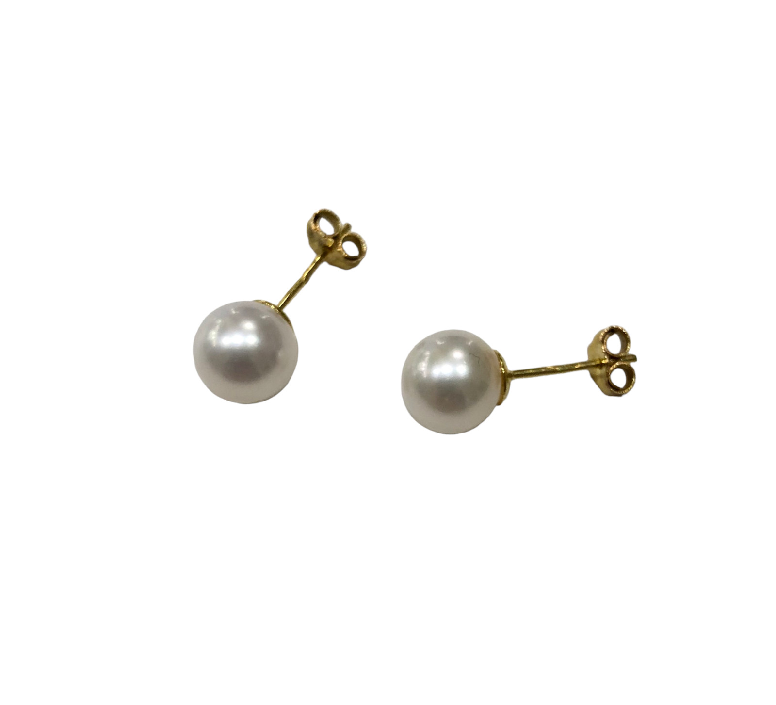 Pendientes De Oro 750% Blanco O Amarillo Con Perlas Naturales De 6 A 10 Mm