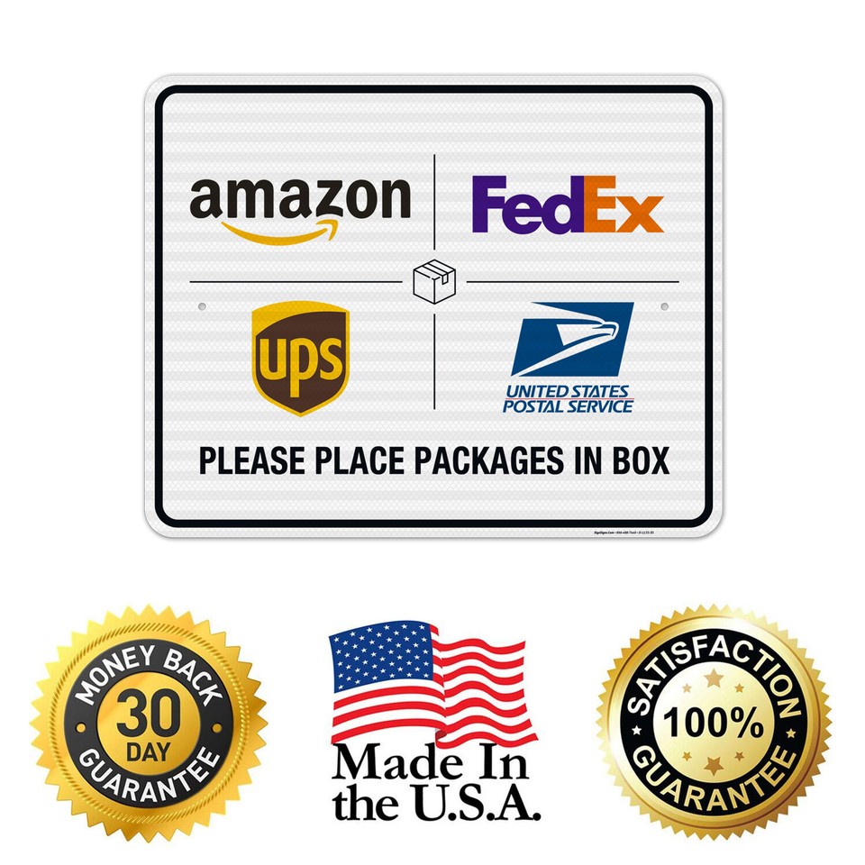 Package Delivery Sign, Delivery Instructions FedEx Amazon Ups USPS Sign ...