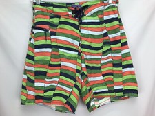 Patagonia Mens Boardshorts 32 Multicolor Geometric Green Beach Swim Inseam 9