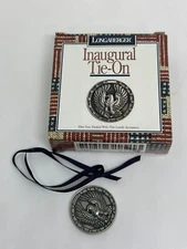 VTG 1997 Longaberger Inaugural Eagle Ceramic Basket Tie-On 1.25" Patriotic New