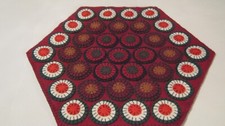 Primitive Wool Applique Holiday Layered Pennies Penny Rug Candle Table Mat