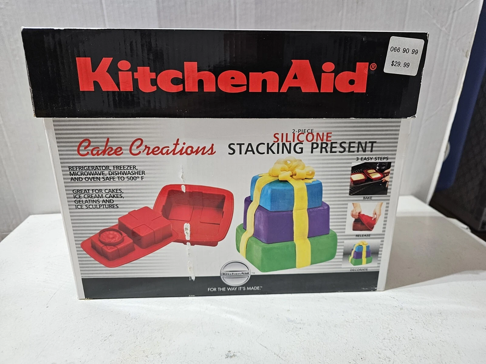 KitchenAid Cake Creations Stacking Presents Silicone Cake Pan Molds 2 Piece