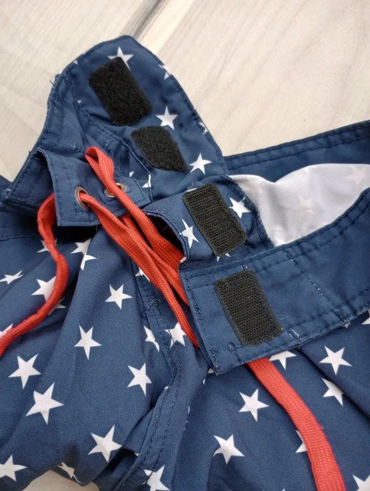 Carbon Board Shorts Men's Size 34 Swim USA 9.5" Inseam Stars Blue Flag  - Image 4 of 4