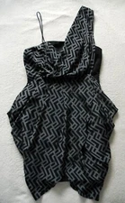 Alexander McQueen for Target Silk Grey Black Zig Zag Mini Dress size XS/S BN