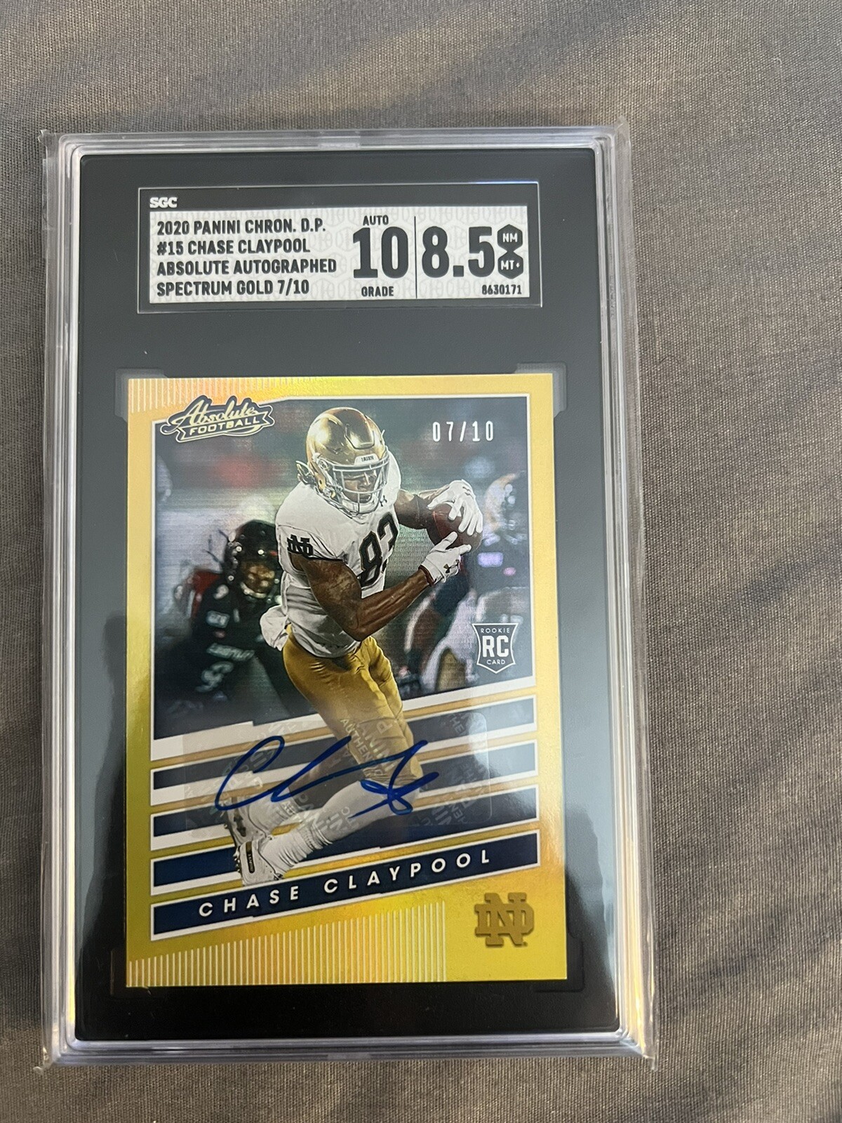 Chase Claypool Panini Chronicles Draft Picks Absolute Rookies Spectrum #15 Gold
