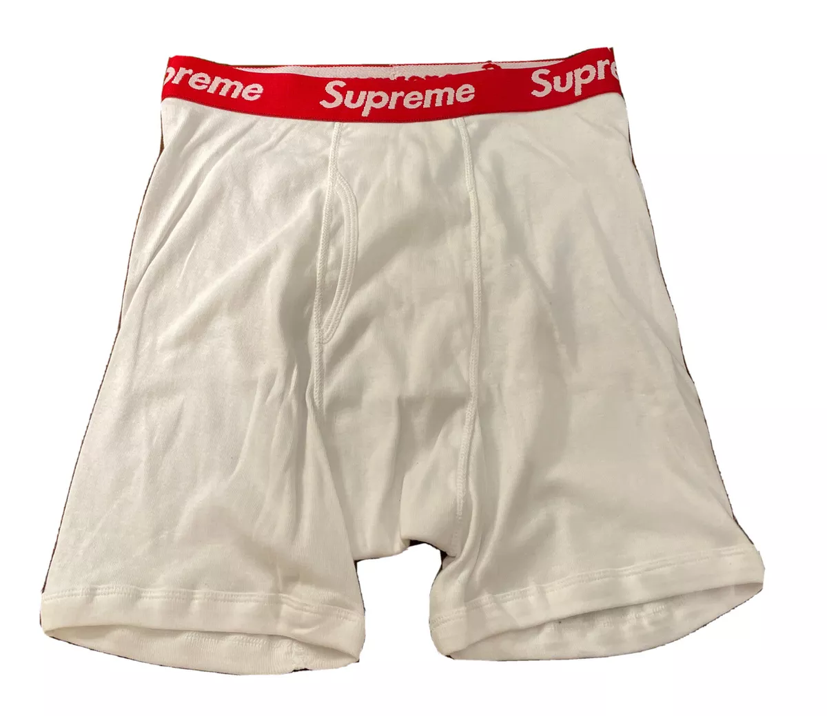 SUPREME/ HANES/ WHITE UNDERWEAR BOXER BRIEFS SIZE MEDIUM (SINGLES