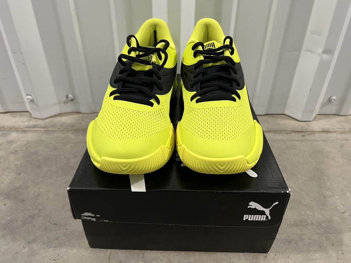 Puma Triple Yellow Glow Volt Black Men Basketball Shoe 195217-03