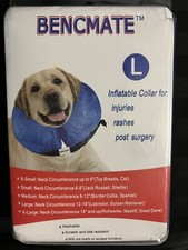 Bencmate Size Large Blue Inflatable Collar for Dogs and Cats Soft Pet Recovery