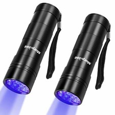 Black Light 2 Pcs Uv Handheld Blacklight Flashlights 12 Led 395nm Mini Light