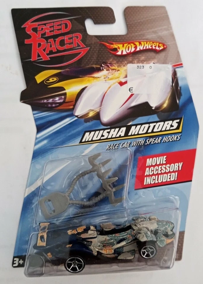 OVP & NEU Hot Wheels 🚙 Speed Racer 🚙 Musha Motors Race Car with Spear Hooks