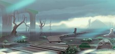 Landscape fantasy art Custom Gaming Mat Desk