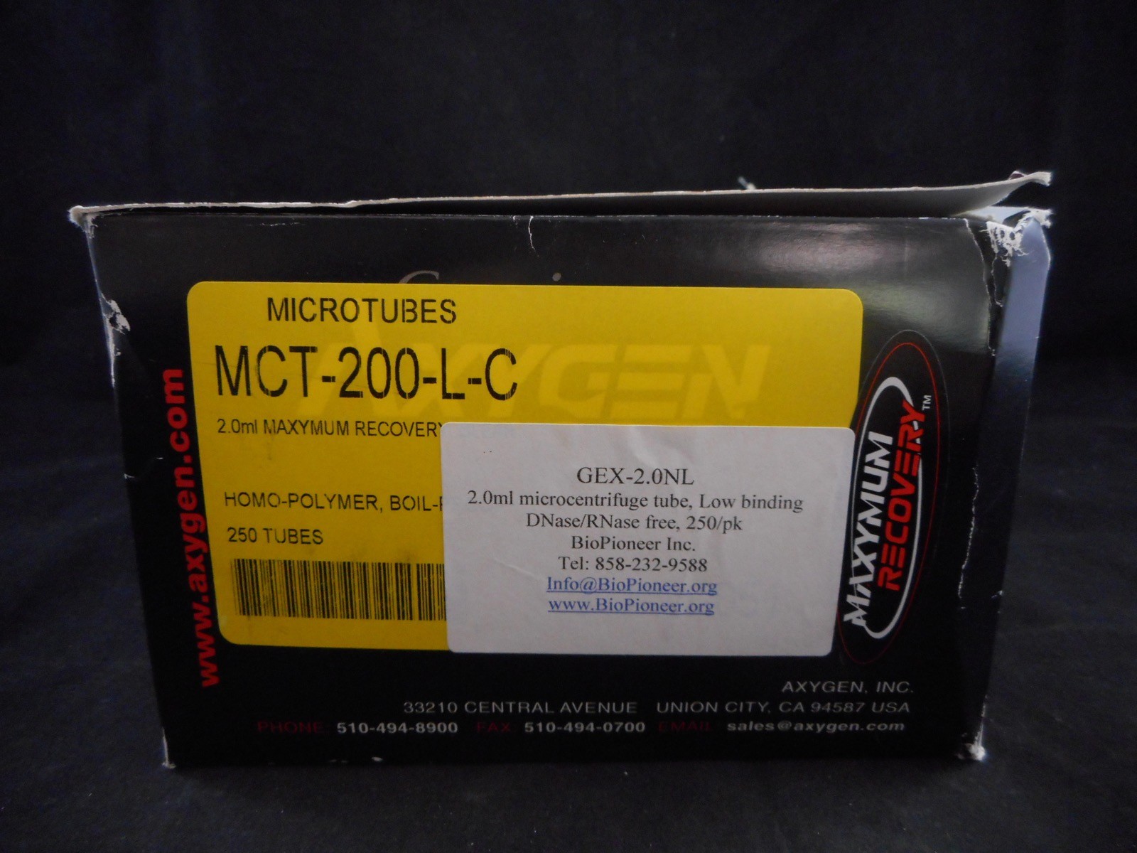 AXYGEN Plastic 2mL Microcentrifuge Tube Low Binding DNase/RNase Free