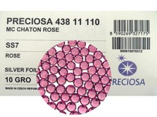 1440 Preciosa Genuine Czech Crystals 7ss Rose, pink 8ft MC Flatbacks, 2.2mm ss7