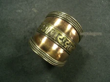 R1005 Handmade Tibetan Om Mantra Peace Copper Brass Adjustable Finger Ring Nepal