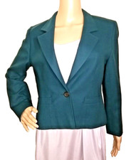 Vintage Pendleton Blazer Women's 8P Green Pure Virgin 100 Wool Made in USA T28