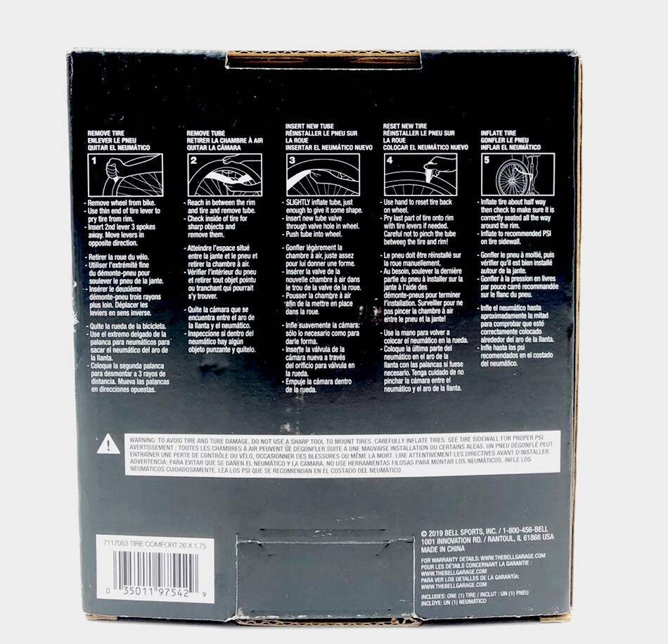 BELL Comfort Flat Defense Bike Tire 26" x 1.75 2.125" BLACK eBay