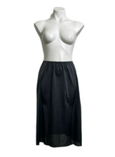 Vintage Vanity Fair Antron Nylon Black Half Slip Lace Trim MED 26"