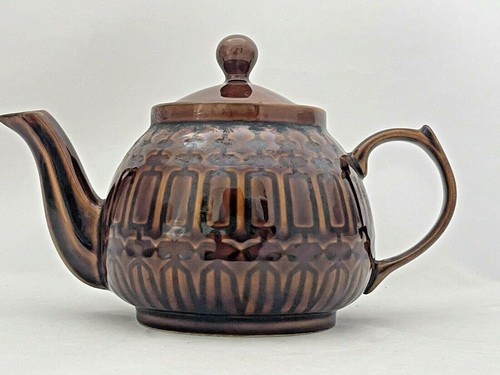 Tetera esmaltada marrón pulido Pruszkow Porcelit MCM, 1 cuarto - Imagen 2 de 10