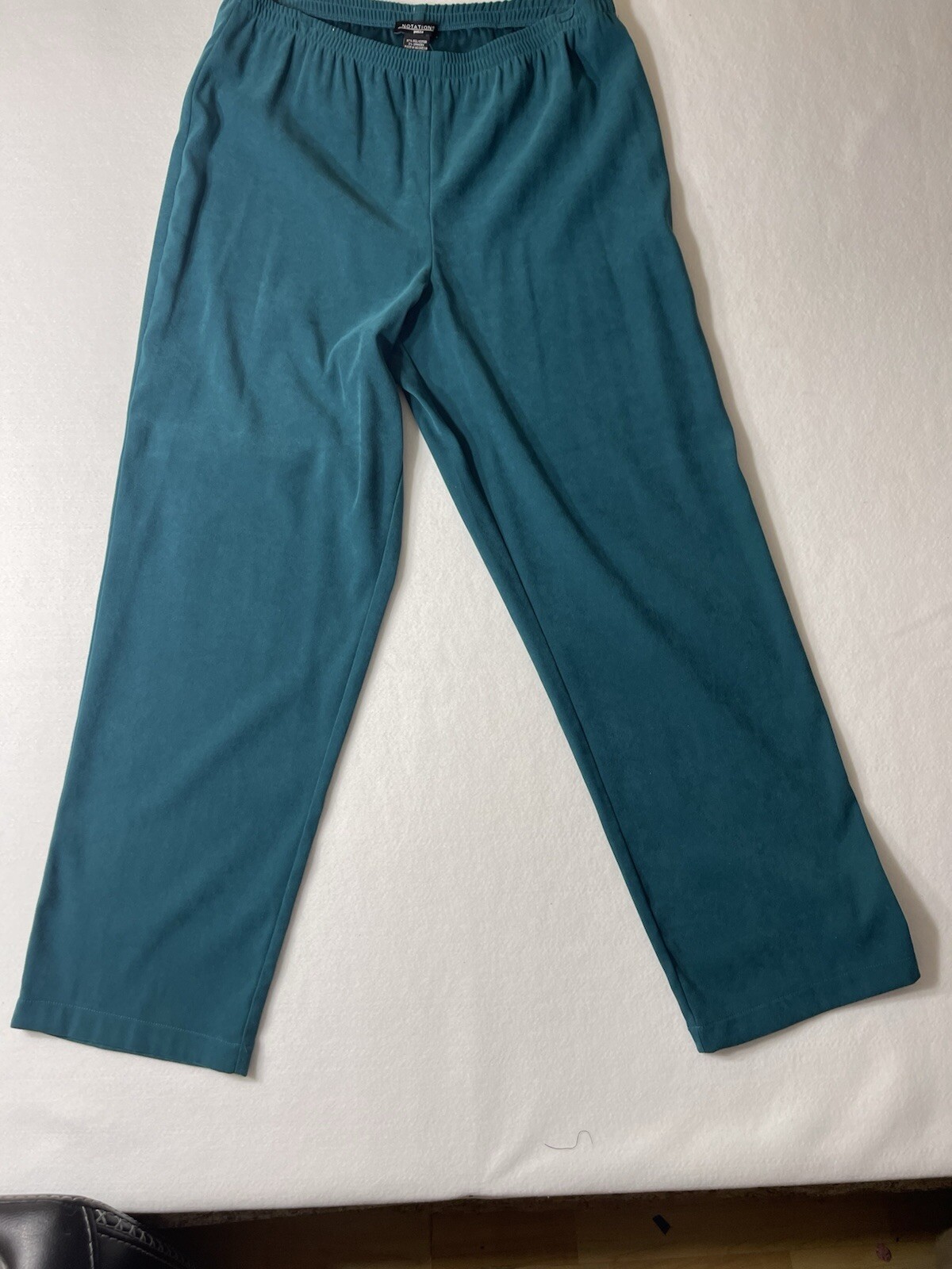 Women’s Notations Petite Solid Turquoise Pull On … - image 1