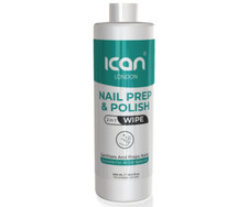 Ican London Prep And Wipe Nail Gel Polish Cleanser Cleaner UV LED 500ML