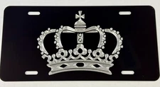 ENGRAVED King King’s Crown Car Tag Diamond Etched Vanity Front License Plate