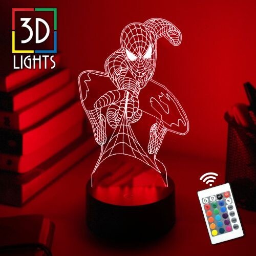 Spider Man Web Avengers Night Light Touch Table Desk Lamp - Foto 1 di 9