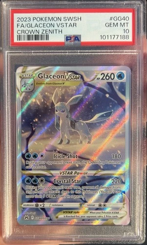 Full Art Glaceon Vstar Crown Zenith #GG40 ⭐️PSA 10⭐️