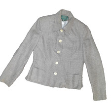 Vintage Ralph Lauren USA Made Wool Blend Houndstooth Jacket Size 12