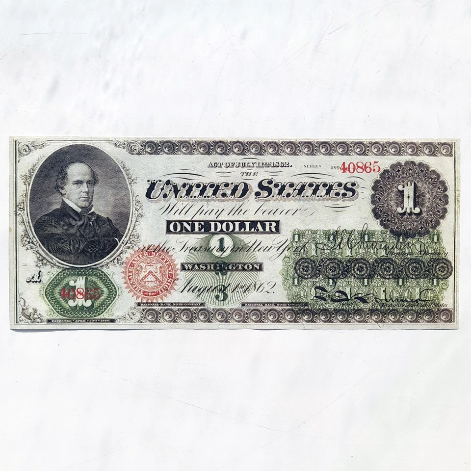 1 Dollar 1862 Legal Tender Note Reproduction Banknote Fr US# 16 P# 128 - Image 3 of 4