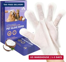 Pet Wipes, Cleaning Glove Wipes for Dogs  Cats Hypoallergenic, Lick-Safe, Full-
