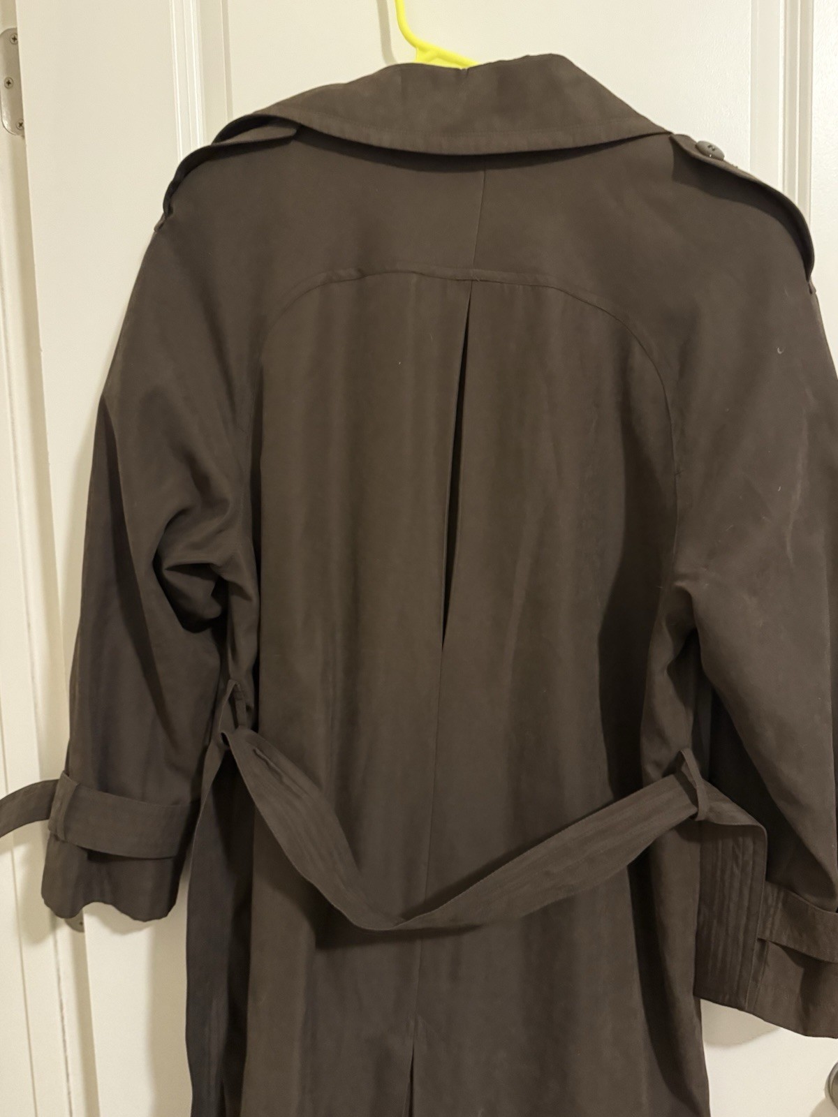 Gallery Brown Double-Breasted Collared Belted Tre… - image 6