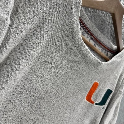 Miami Hurricanes Three Square Sweatshirt Mens 2XL Gray Logo Pullover Crewneck