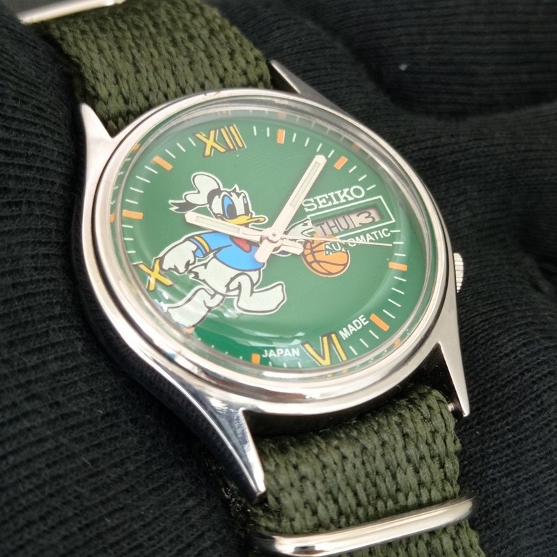 VINTAGE SEIKO AUTOMATIC 7019A JAPAN MENS DONALD DIAL WATCH a2979-U