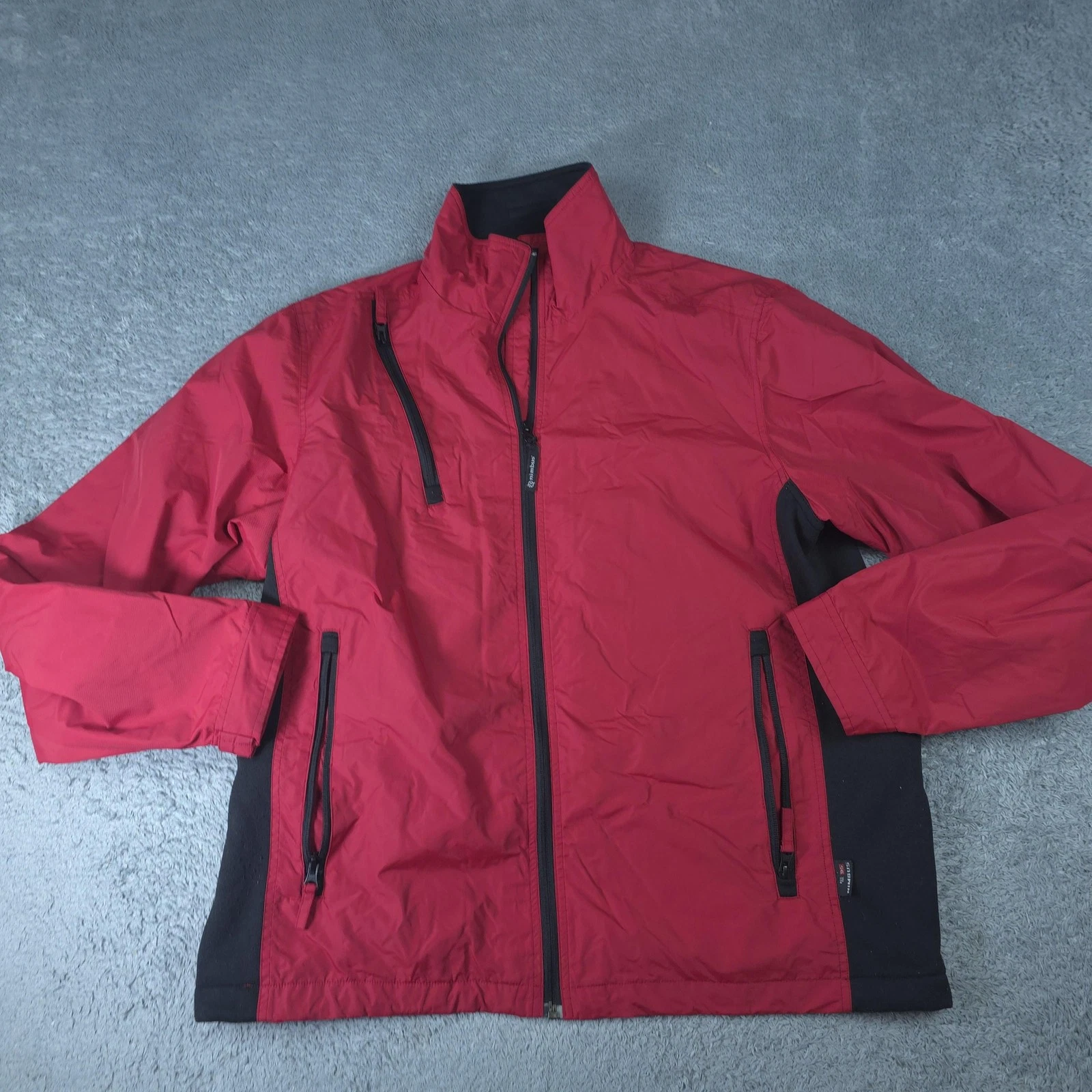 Vintage Nimbus Jacket Mens XL Red Softshell Windbreaker Full Zip Outdoor Hiking