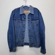 Levi's Strauss Men's Premium Cotton Button Up Denim Jean Jacket Levis allover M