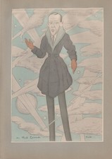 1931 photolithograph of Noel Coward, English playwright by Max Beerbohm